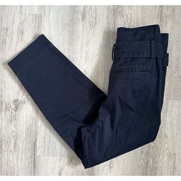 COS 2 High Waist Paper Bag Trouser Pants - Navy Blue - Picture 2 of 8